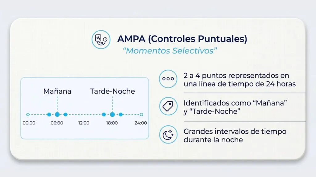 Esquema de mediciones domiciliarias de presión arterial por la mañana y por la tarde-noche