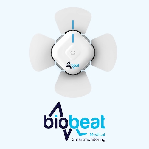 Parche médico BioBeat para monitoreo continuo de hipertensión sin manguito, validado por FDA y CE